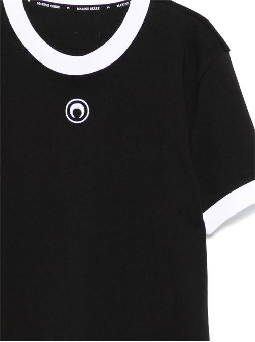 Moon logo jersey fitted t-shirt MARINE SERRE | MTT088BCJER0008BK99